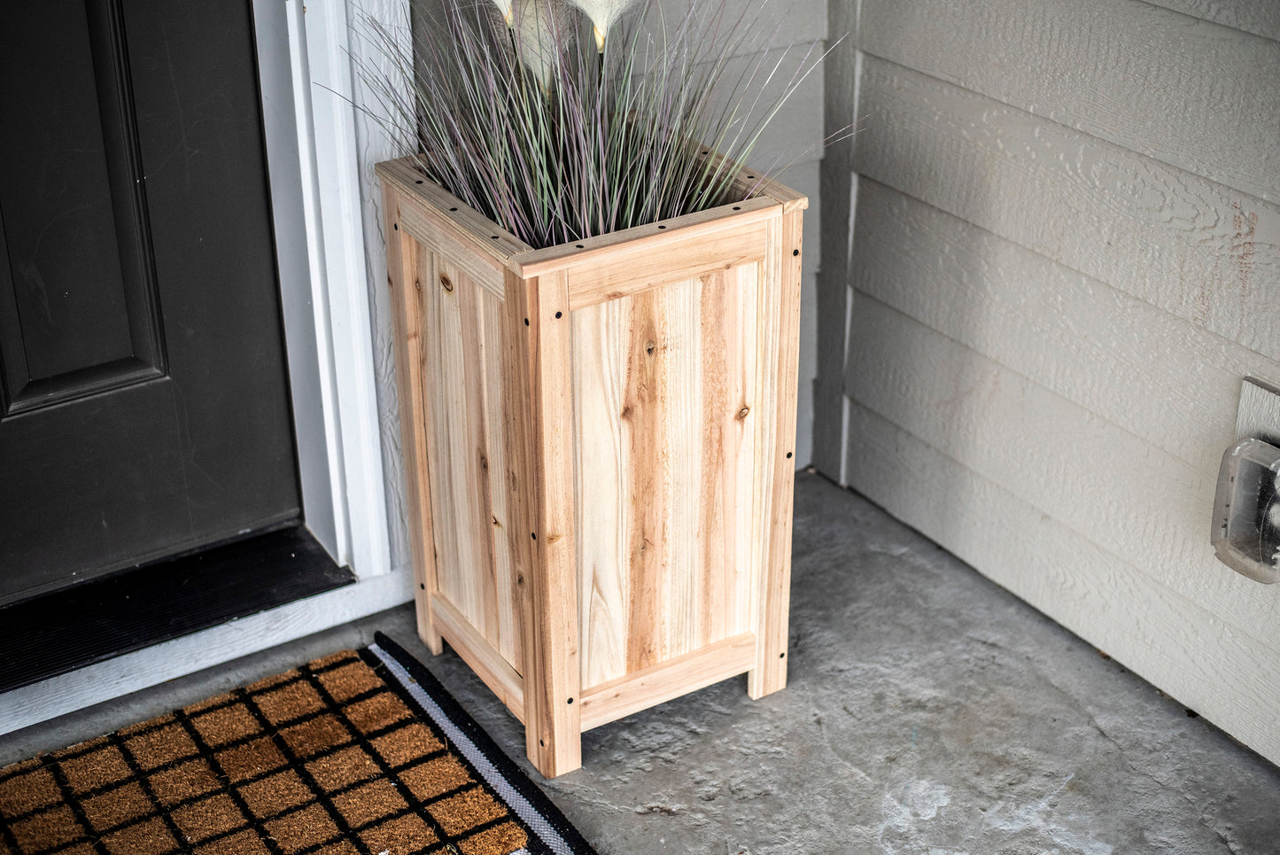 Tall cedar planter box - 27” tall, 14.5” x 14.5” wide