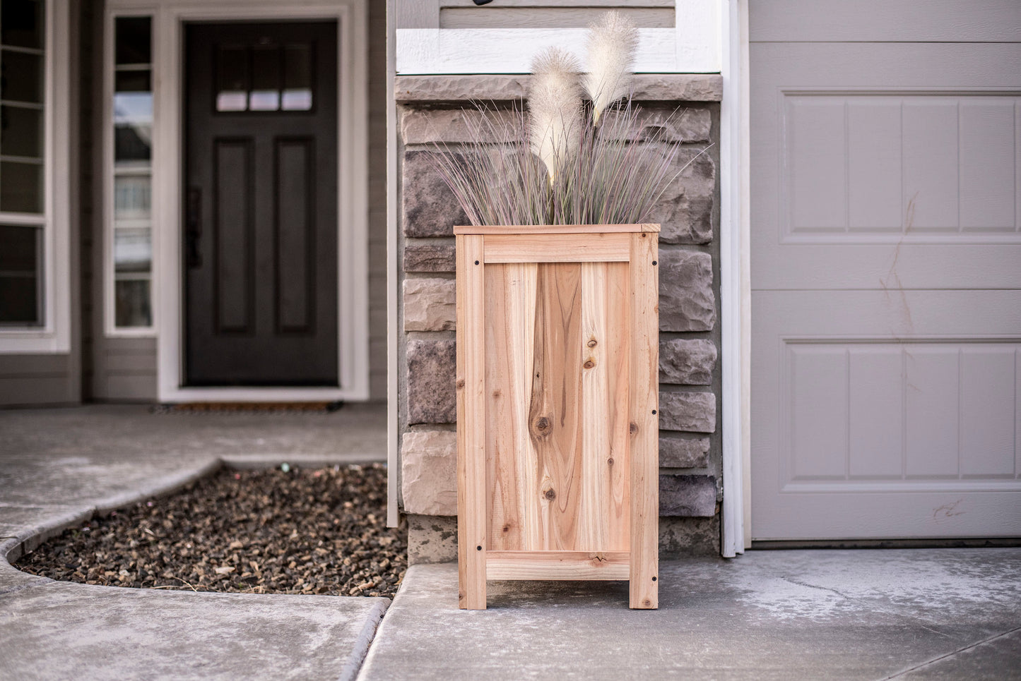 Tall cedar planter box - 27” tall, 14.5” x 14.5” wide